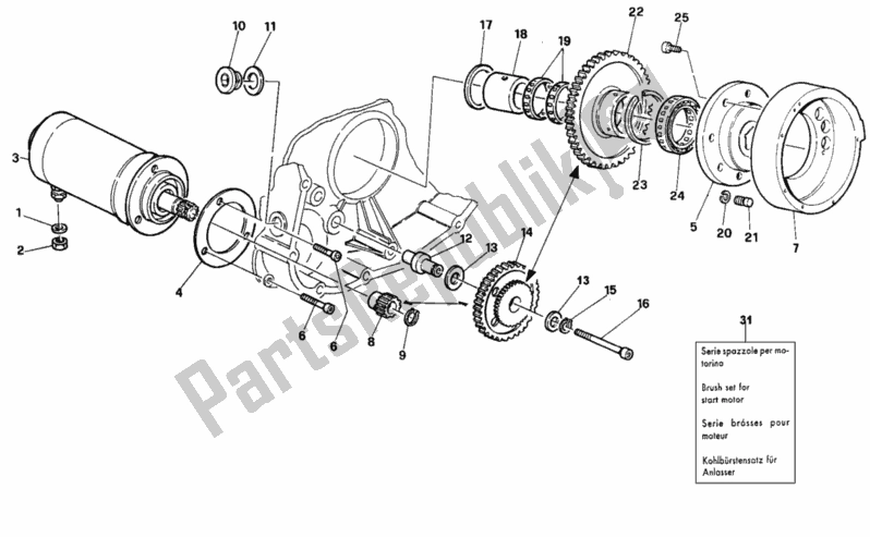 Alle onderdelen voor de Generator - Startmotor van de Ducati Paso 907 I. E. USA 1991